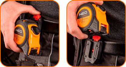 Neo Tools Tape Measure with Quick Release Belt Clip - Metric only - 5m