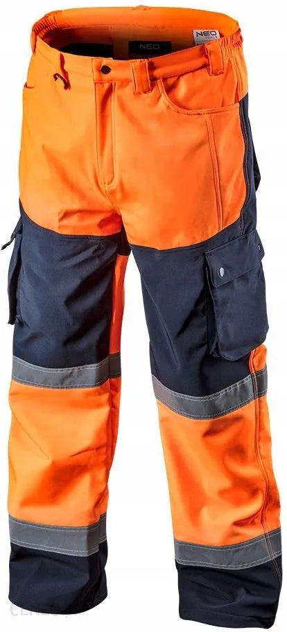 Neo Tool Orange Hi Vis Softshell Work Trousers - S, M, L, XL, 2XL