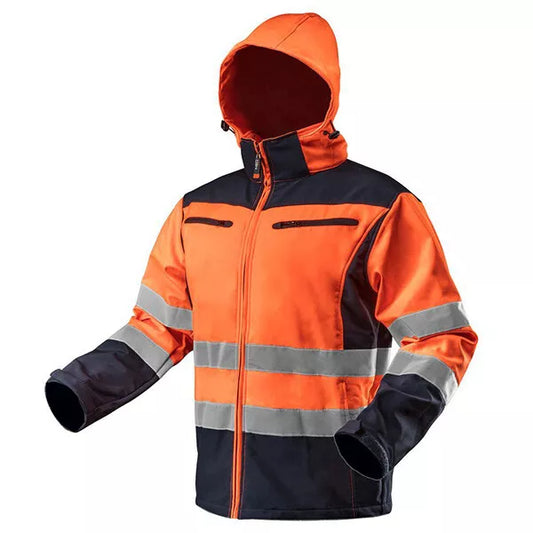 Neo Tool Softshell Hi Vis Work Jacket with Hood - S, M, L, XL, 2XL, 3XL