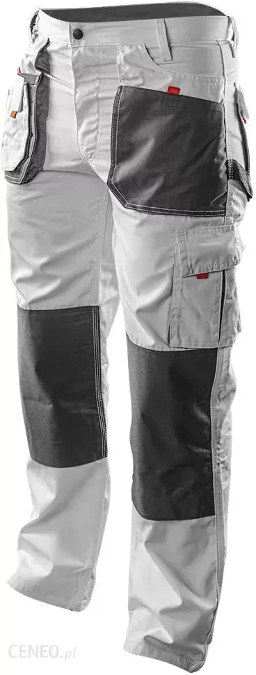 Neo Tools Men's Cargo Work Trousers White/Black - M, L, LD, XL, 2XL