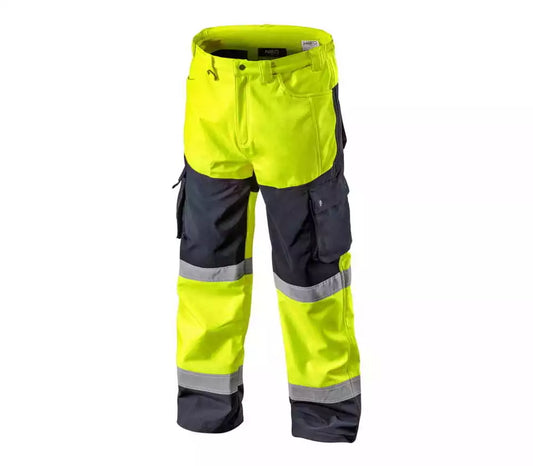 Neo Tool Yellow Hi Vis Softshell Work Trousers - S, M, L, XL, 2XL, 3XL